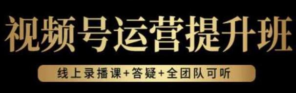 《视频号运营提升班》视频号起号逻辑,选品技巧及带货-渡漳网