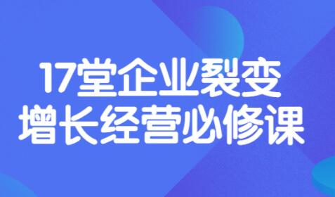张琦《企业盈利增长17堂必修课》企业裂变增长的经营智慧-渡漳网