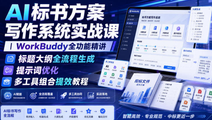 Ai标书方案写作系统实战课WorkBuddy全功能精讲-渡漳网
