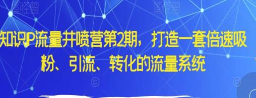 《知识IP流量井喷营第2期》打造一套倍速吸粉、引流、转化的流量系统-渡漳网