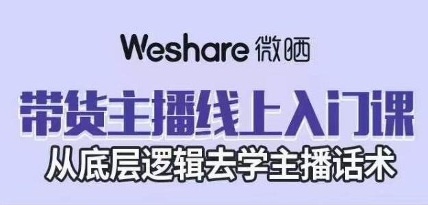 大木子《带货主播线上入门课》从底层逻辑去学主播话术-渡漳网