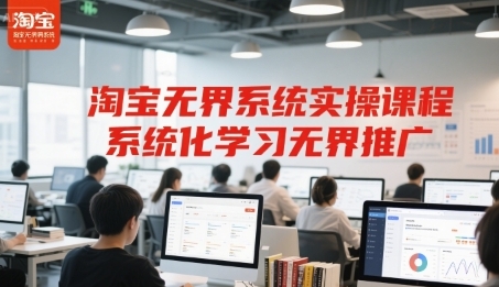 淘宝无界系统实操课程，系统化学习无界推广-渡漳网