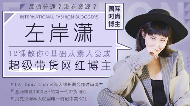 左岸潇 12堂课教你从0变身为《超级带货网红博主》培训视频教程-渡漳网