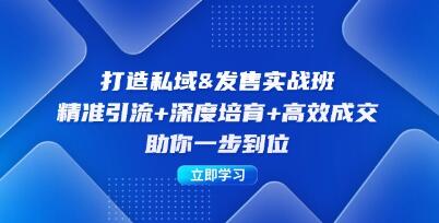 《打造私域&发售实操班》精准引流+深度培育+高效成交,助你一步到位-渡漳网