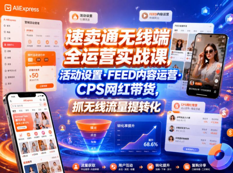速卖通无线端全运营实战课-渡漳网
