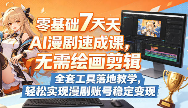 零基础7天AI漫剧速成课，无需绘画剪辑，全套工具落地教学-渡漳网