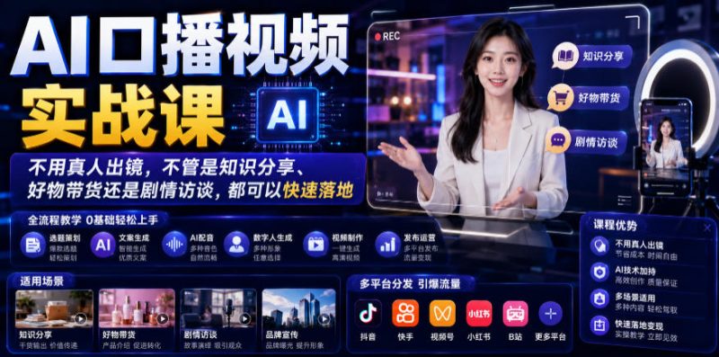 AI口播视频实战课-渡漳网