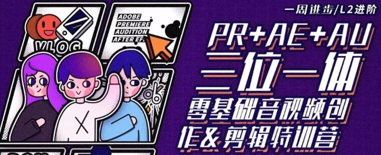 PR+AE+AU教程三合一零基础音视频剪辑 创作教程自学-渡漳网
