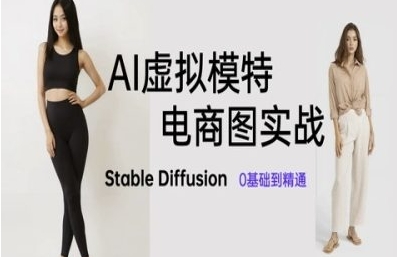 AI虚拟模特电商图实战，AI绘画Stable Diffusion 0基础到精通-渡漳网