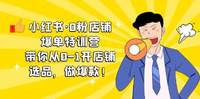 《小红书0粉店铺爆单特训营》带你从0-1开店铺,选品,做爆款-渡漳网