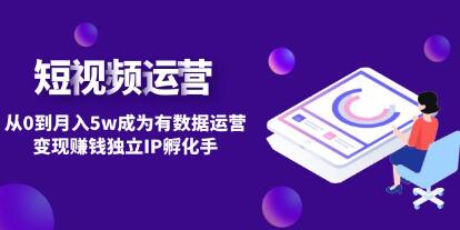 《短视频自然流IP第2期》从0到月入5w成为有数据运营变现赚钱独立IP孵化手-渡漳网