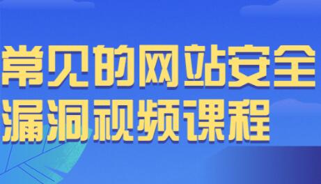 网站安全,常见的漏洞类型及其利用方式课程视频-渡漳网