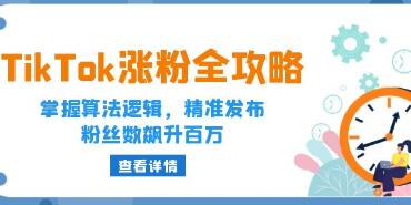 TK如何90天涨粉100万《TikTok涨粉全攻略》掌握算法逻辑,精准发布-渡漳网
