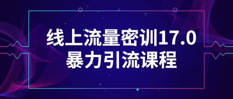 线上流量密训17.0暴力引流课程-渡漳网