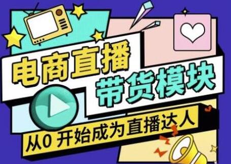 大鹏《电商直播带货培训视频》教你系统学习直播带货各环节技巧和套路-渡漳网