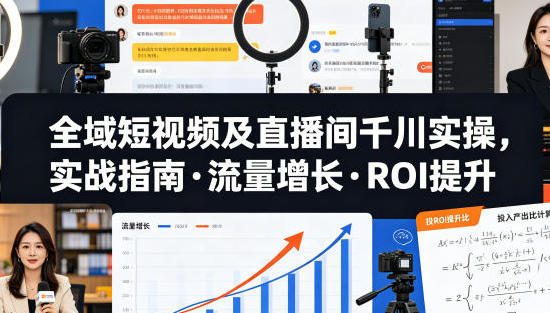 全域短视频及直播间千川实操，实战指南・流量增长・ROI提升-渡漳网