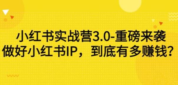 谢无敌《小红书实战营3.0》带你打造小红书提款机-渡漳网