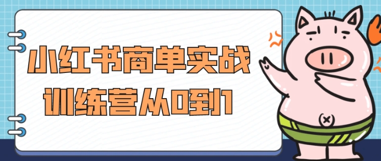 小红书商单实战训练营,从0到1教你如何涨粉变现-渡漳网