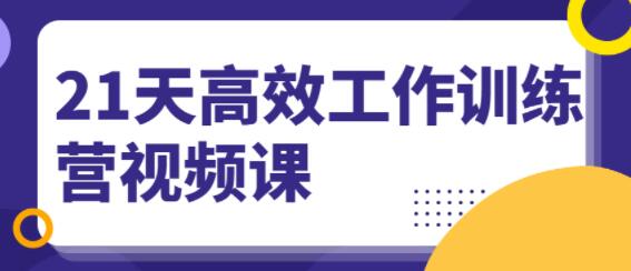 21天高效工作训练营培训视频讲座,教你成为解决问题的高手-渡漳网