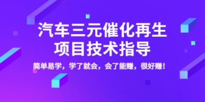 《汽车三元催化再生项目技术指导》简单易学,学了就会,会了能赚-渡漳网