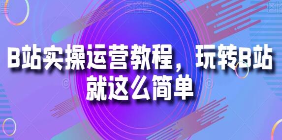 《B站实操运营教程》玩转B站就这么简单-渡漳网