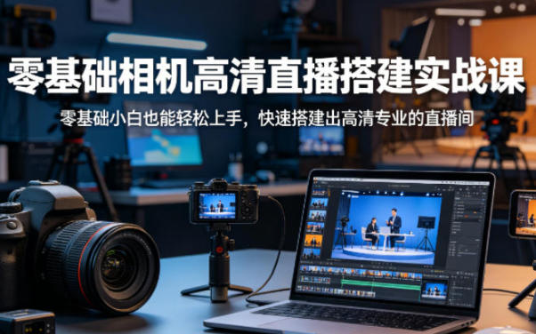 零基础相机高清直播间搭建实战课，快速搭建出高清专业的直播间-渡漳网