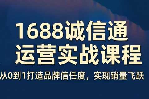 看山老师阿里巴巴1688诚信通运营课程-渡漳网