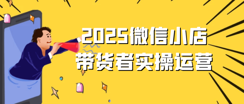 2025微信小店带货者实操运营-渡漳网