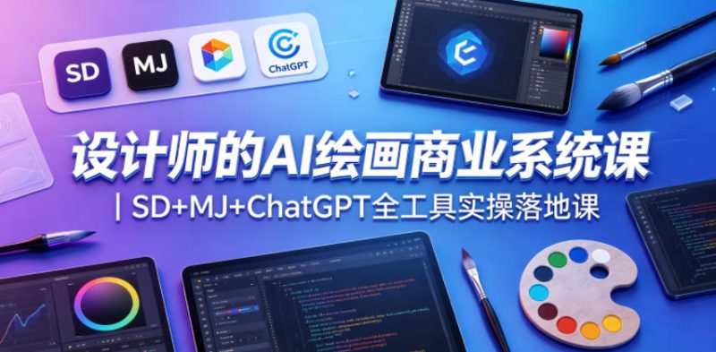 设计师的AI绘画商业系统课SD+MJ+ChatGPT全工具实操落地课-渡漳网
