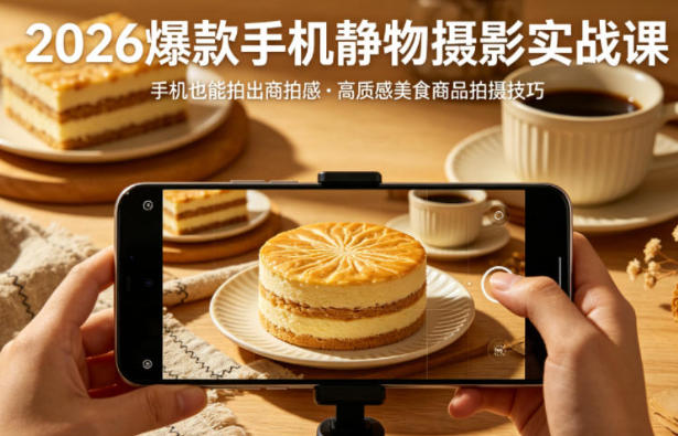 爆款手机静物摄影实战课，手机也能拍出商拍感-渡漳网