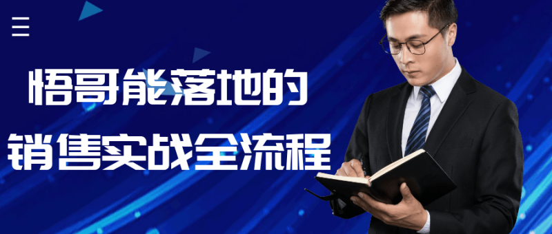 悟哥能落地的销售实战全流程-渡漳网