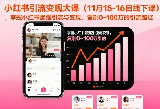 小红书引流与变现，复制0~100万的引流路径-渡漳网