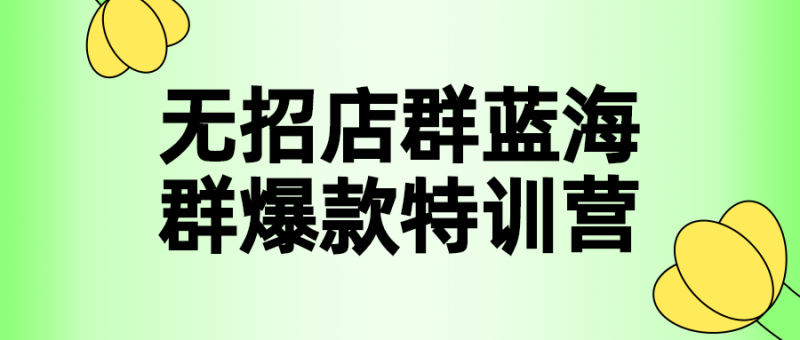 无招店群蓝海群爆款特训营-渡漳网