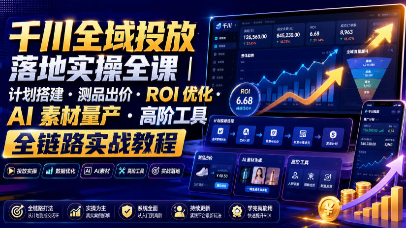 美丽千川全域投放落地实操全课