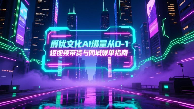 爵优文化AI爆量从0-1短视频带货与同城爆单指南-渡漳网