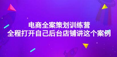 《电商全案策划训练营》全程打开自己后台店铺讲这个案例-渡漳网