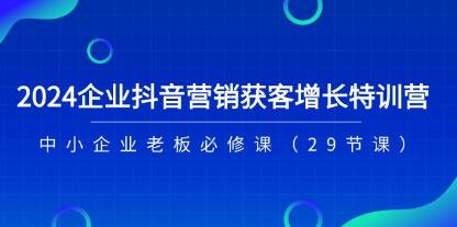 《企业抖音-营销获客增长特训营》中小企业老板必修课-渡漳网