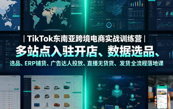 TikTok东南亚跨境电商实战训练营，全流程落地课-渡漳网