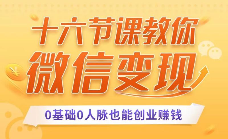 十六节课教你零基础微信变现-渡漳网