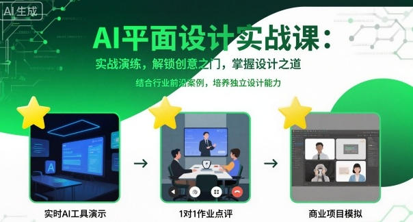 AI平面设计实战课，实战演练，解锁创意之门，掌握设计之道-渡漳网