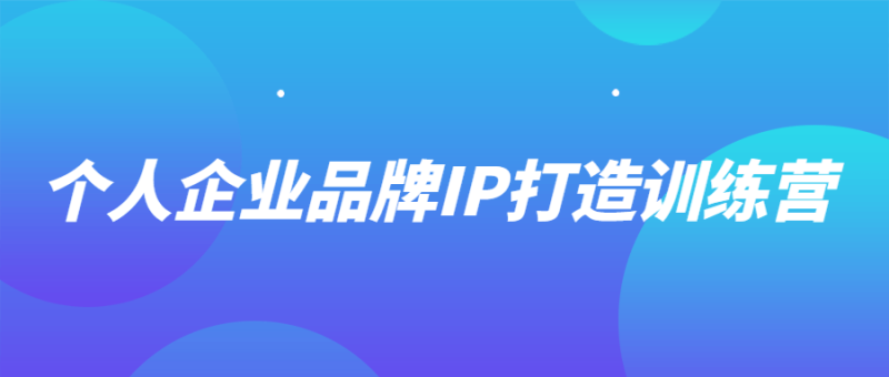 个人企业品牌IP打造训练营-渡漳网