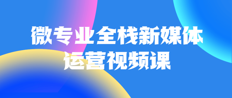 微专业全栈新媒体运营视频课-渡漳网