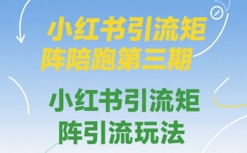 小红书引流矩阵陪跑第三期,小红书引流矩阵引流玩法-渡漳网