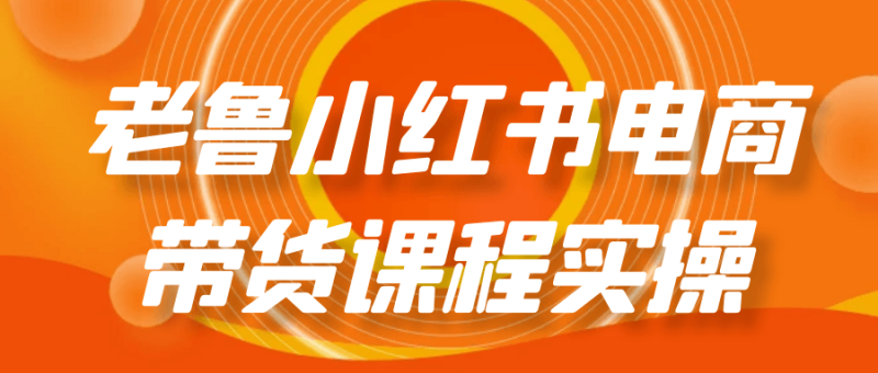 老鲁小红书电商带货课程实操-渡漳网