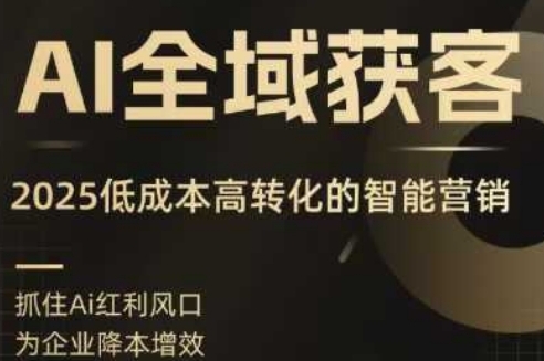 AI全域获客实训营，精准找客低成本高转化的智能营销-渡漳网