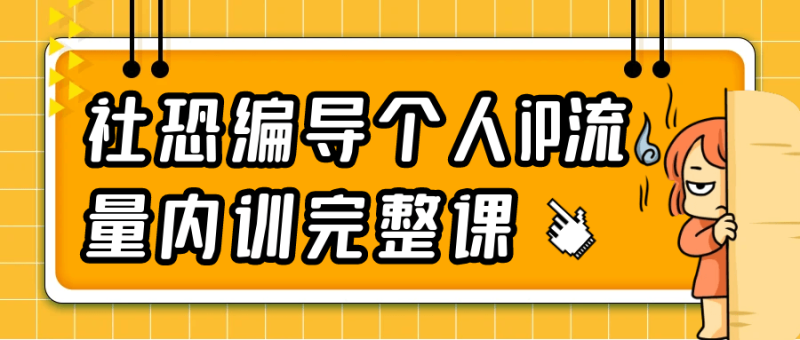 社恐编导个人iP流量内训完整课-渡漳网