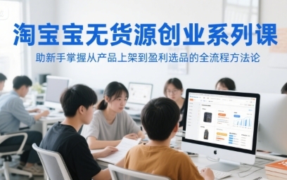 淘宝无货源创业系列课，从产品上架到盈利选品的全流程方法论-渡漳网