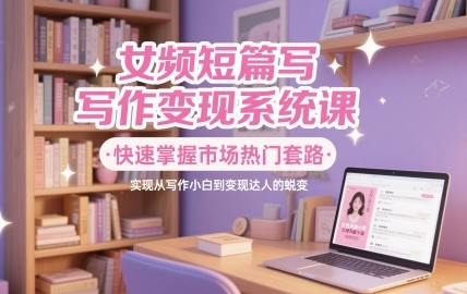 女频短篇写作变现系统课,快速掌握市场热门套路,实现从写作小白到变现达人的蜕变-渡漳网