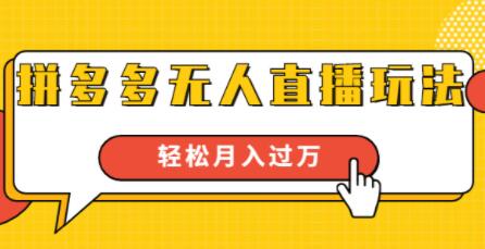 拼多多无人直播玩法，实战操作，轻松月入过万-渡漳网