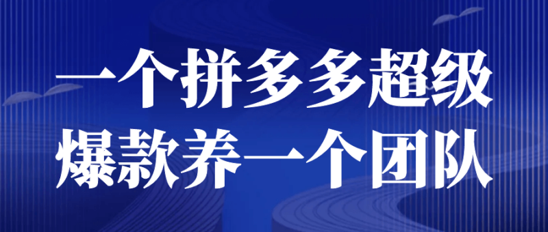 一个拼多多超级爆款养一个团队-渡漳网